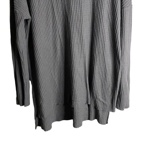 BP Women's Gray Soft Knit Cowl Neck Hi-Lo Long Sleeve Top - Picture 3 of 7